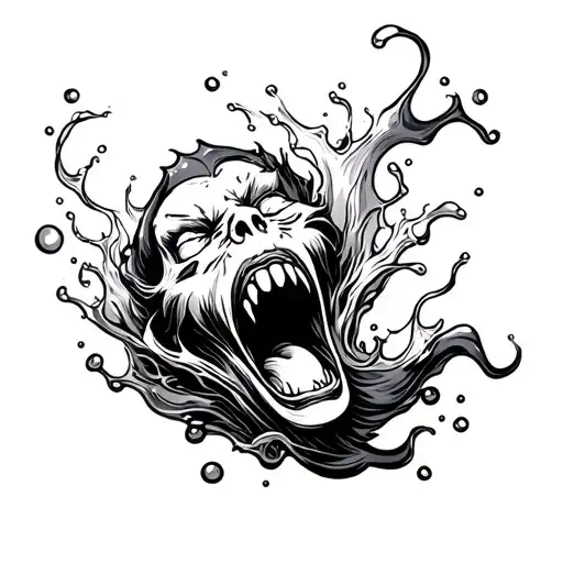 Ornate Suble Screaming Bubbling Liquid Japanese Style