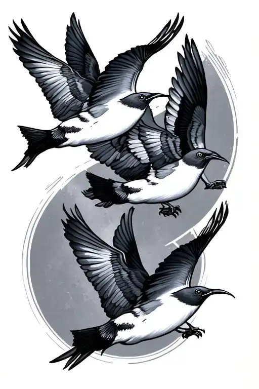 5 Swallows Flying