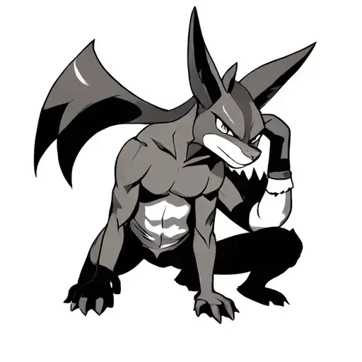 Lucario Kneeling Down To Pat Cubone On The Head