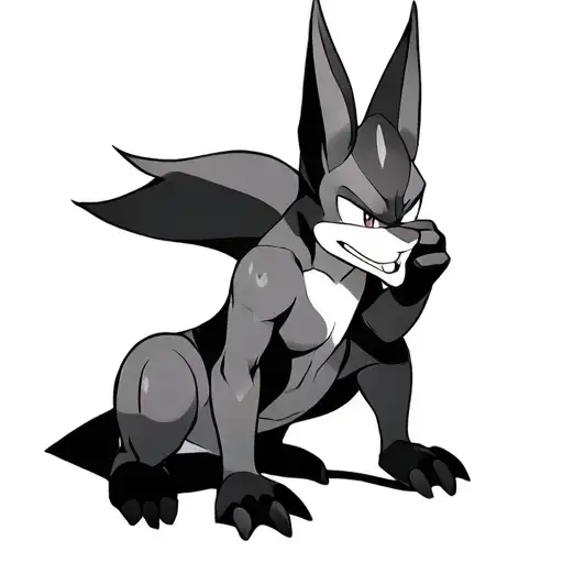 Lucario Kneeling Down To Pat Cubone On The Head