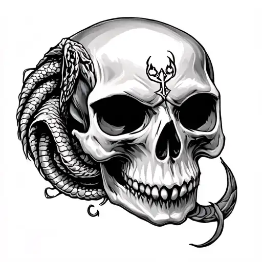 Skull With Leviathan Symbol