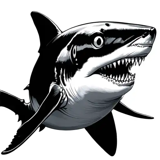 Simple Small Beautiful Female Shark Swimming