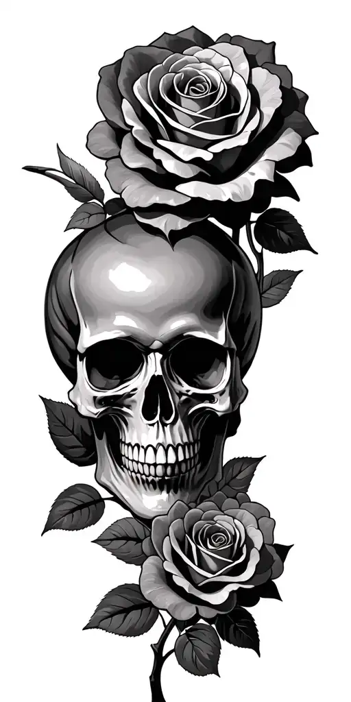 Skull Roses Graveyard