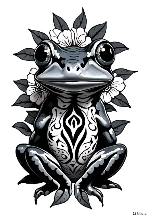 Taino Coqui Frog With Floral