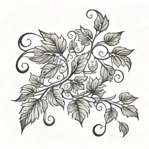 Vine With Leaves In Autumn Colors