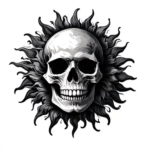 Skull In Shape Of A Sun