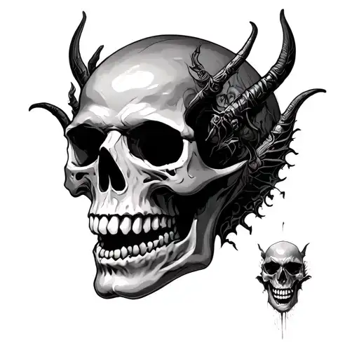 Skull With Souls And Demons