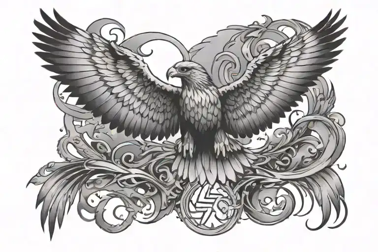 Hawks Soaring In An Infinite Sign