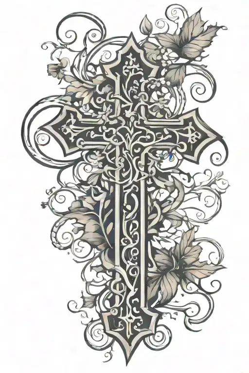 Cross With Vines Growing