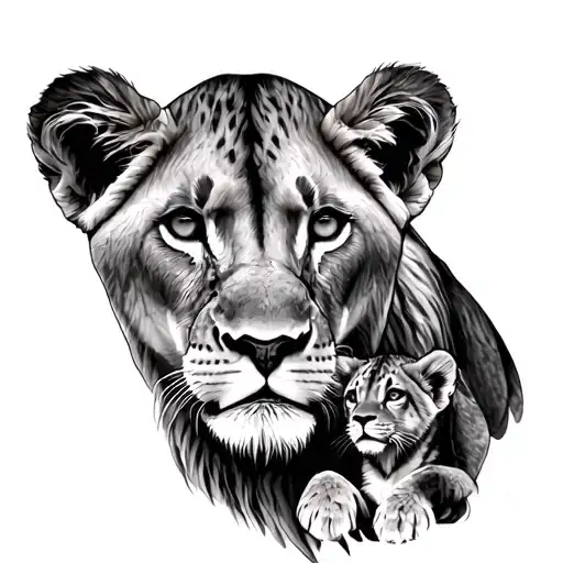 Lioness And Cub