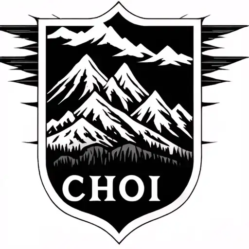 Create A Family Crest Representing Leadership With Mountains And The Name Choi In Korean