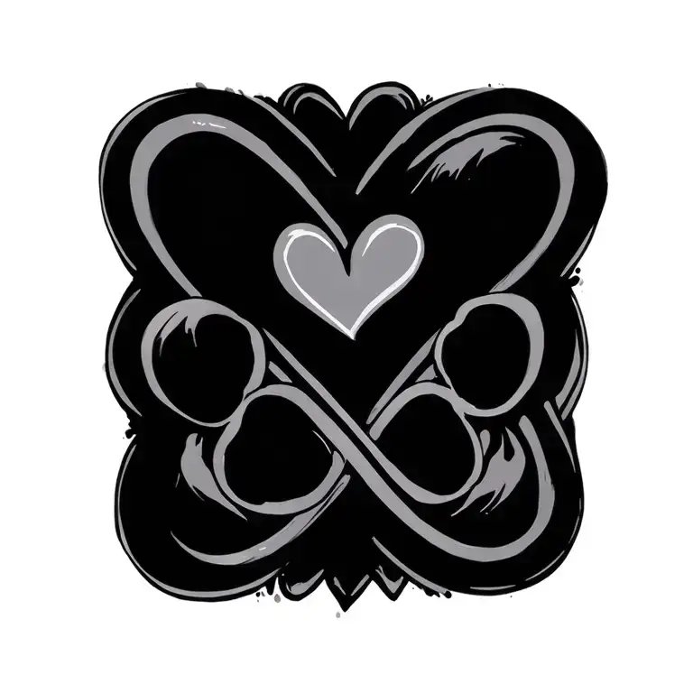 Infinity Sign With Heart And Paw Small And Simple