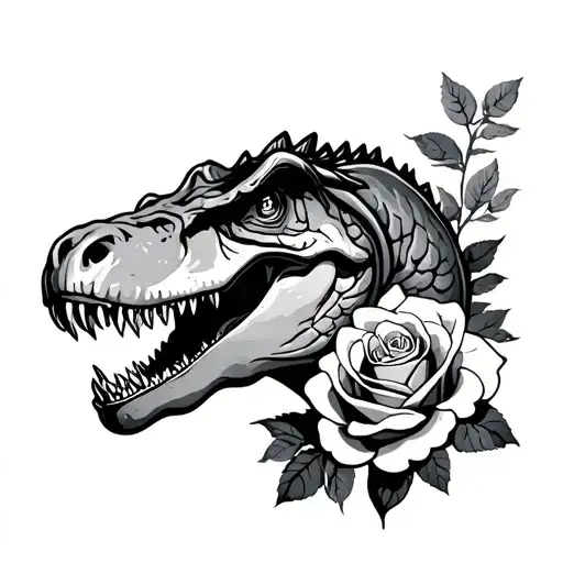 T Rex With Roses