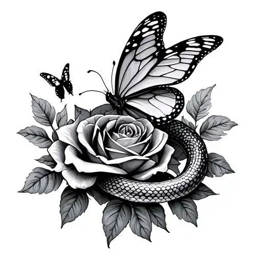 Snake Roses Butterfly