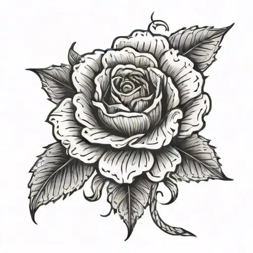 Mexican Marigold Tied To A Wilted Rose By A Red String