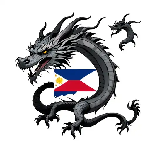Dragon With Filipino Flag In The Middle Of The Body