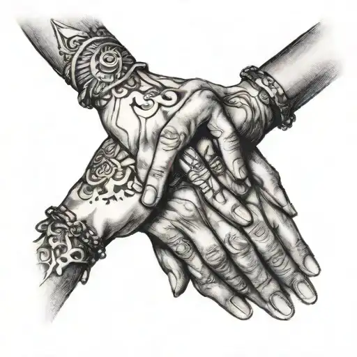 3 Hands Holding Each Other