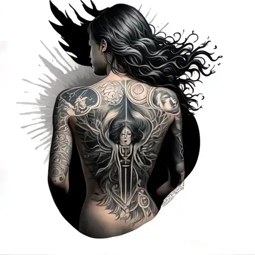 Full Back With Zodiac Sign Pieces