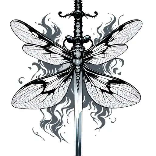 Dragonfly With Sword Through The Middle