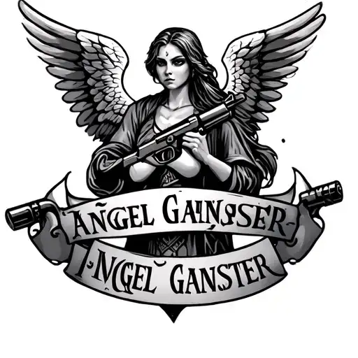 Angel Name With Gun Ganster
