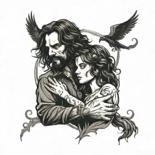 Sirius Black Symbol Of Father And New Born Daughter Holding Hands