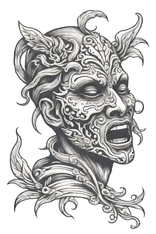 Crying Mask Taking Off A Mask Holding