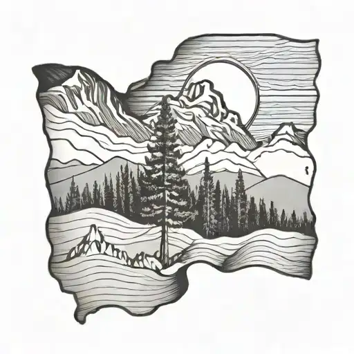 Colorado Flag With Mountain