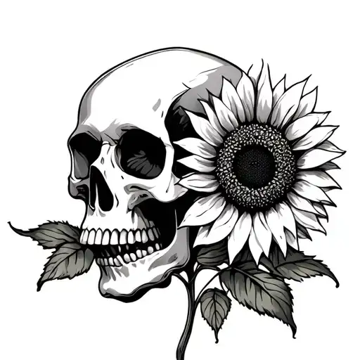 Skull And Sunflower