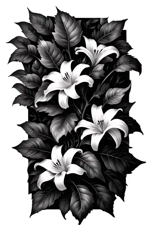 Vine With Leaves And Lillies Wrapping