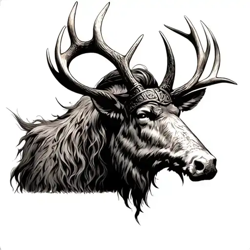 Viking With Elk Horn