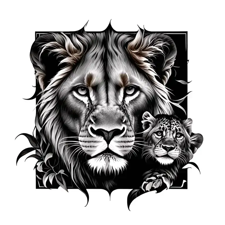 Lioness And Cub Mandala