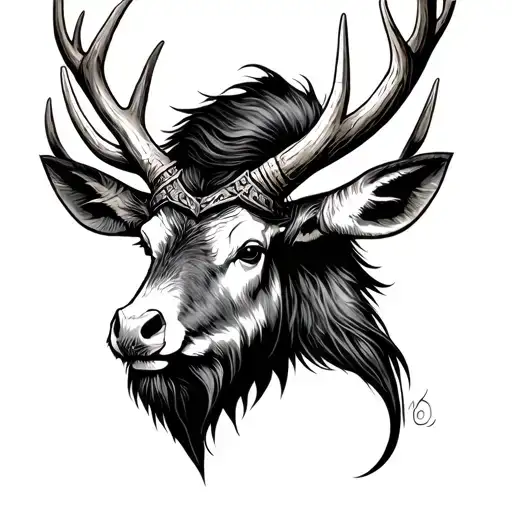 Viking Style With Elk Horn