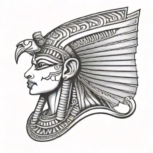 Aincient Egyptian Style Neck Tattoo Design