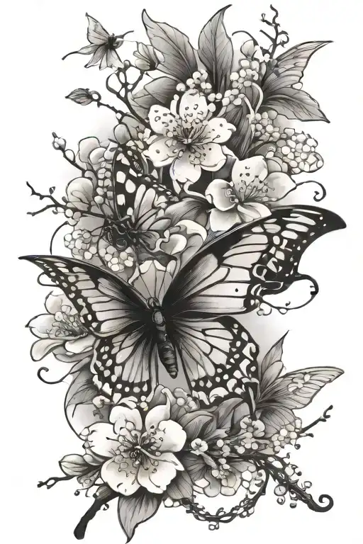 Butterfly Turning Into A Japanese Cherry Blossom