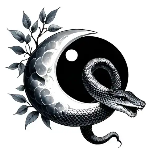 Snake And Moon