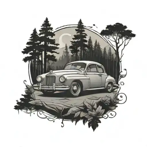 Car In Forest