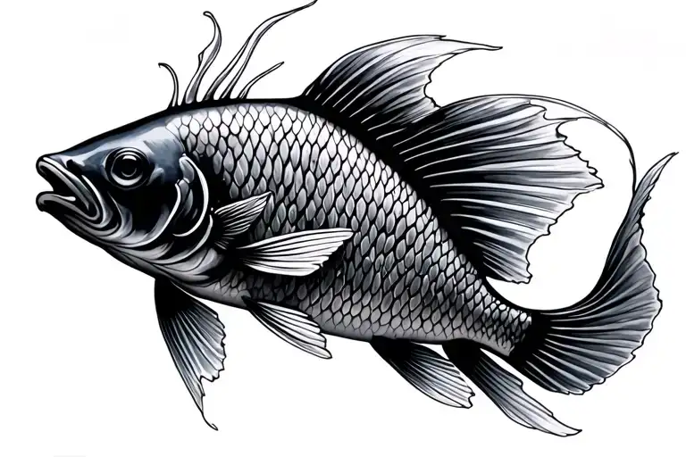 Coi Fish Swimming Gracefully