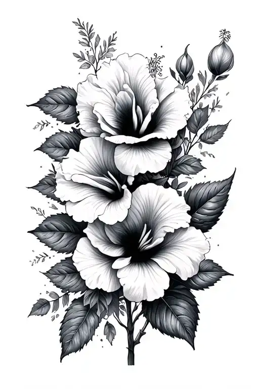 Hibiscus And Rose Flowers