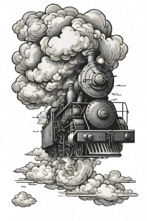 Train And Clouds Floating