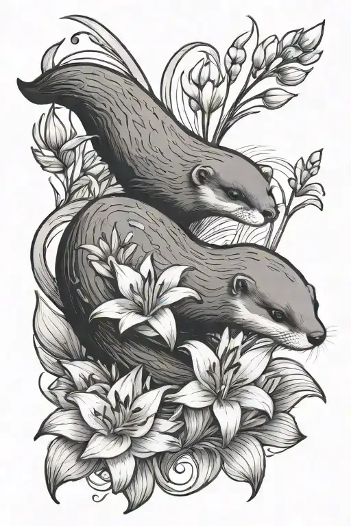 Otter Lillies Clam Forearm
