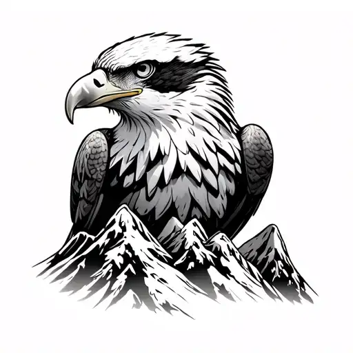 Eagle Near Mountain