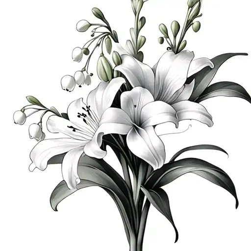 Lily Of The Valley And Gladiolus