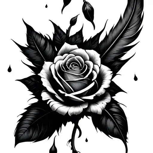 Roses And Feathers Falling
