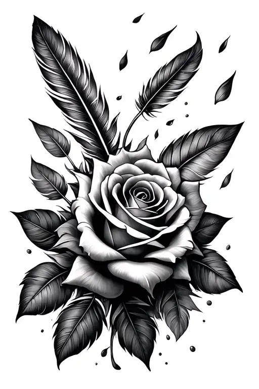 Roses And Feathers Falling