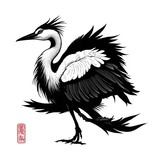 Crane In Japanese Style