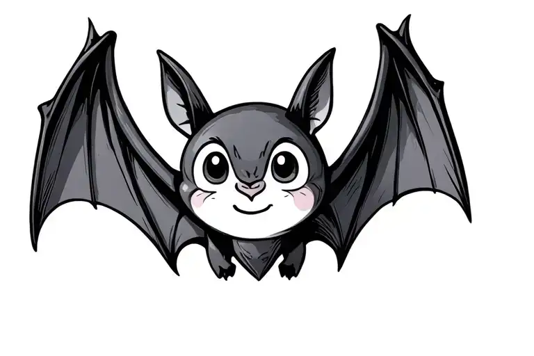 Cute Bat Open Wings Spread