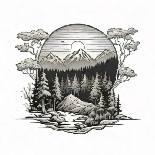 Forest With Mountains