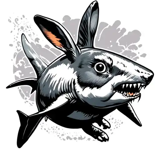Shark Jumping White Rabbit