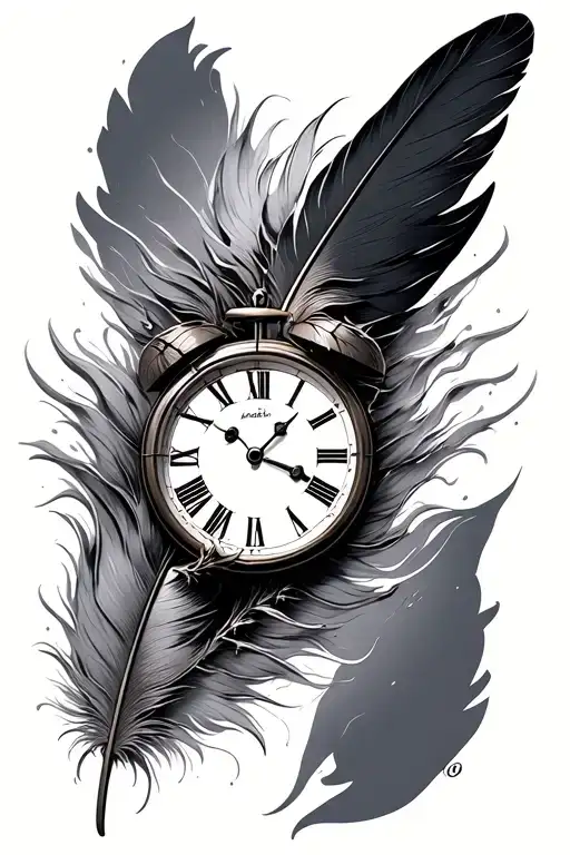 Feather Broken Clock
