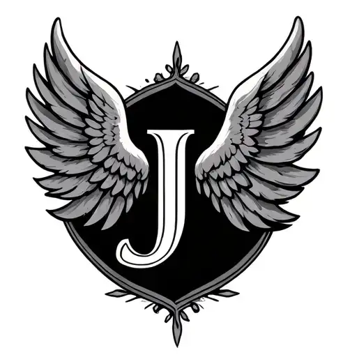 Letter J With Wings